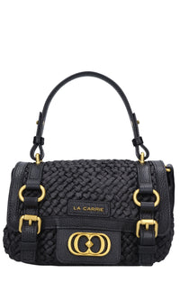 Borsa Atena in rafia e pelle 