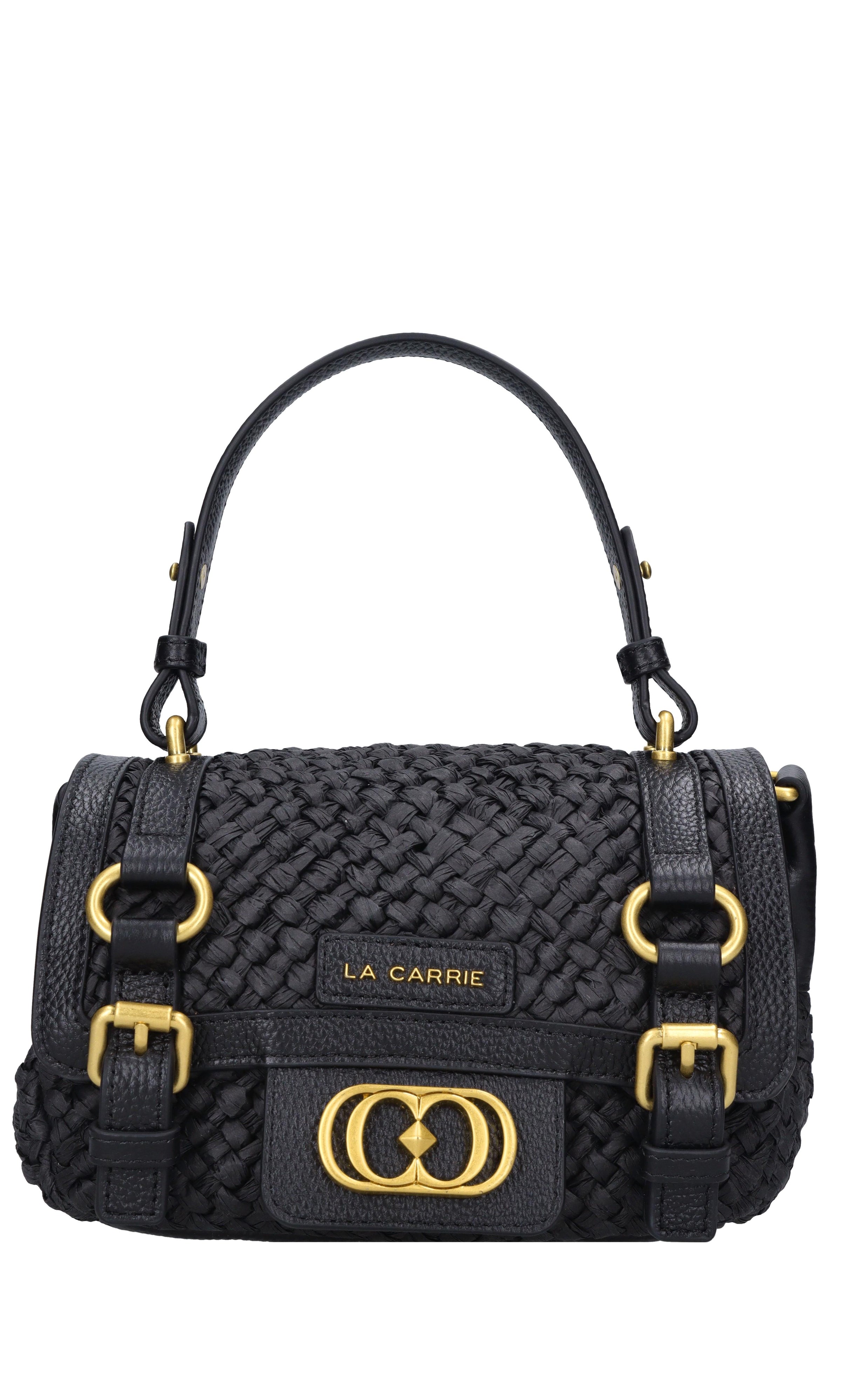 Borsa Atena in rafia e pelle 