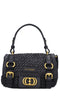 LA CARRIE Athena raffia and leather bag