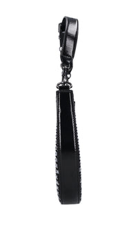 Borsa in ecopelle tessuto e strass 