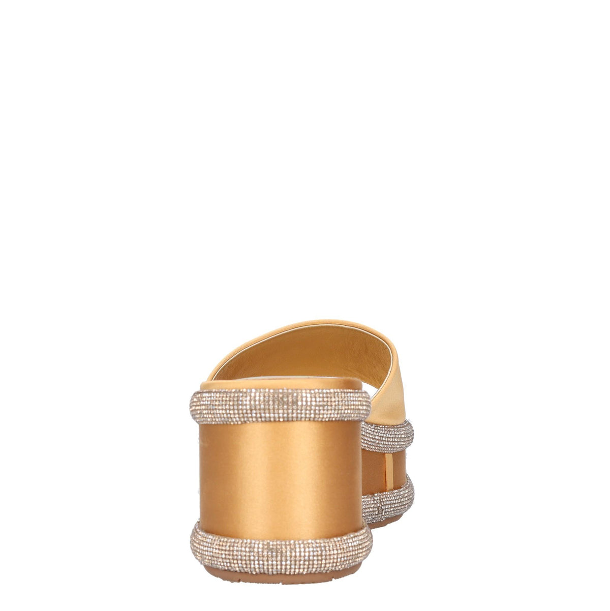 Mules Zeppa in raso e strass 