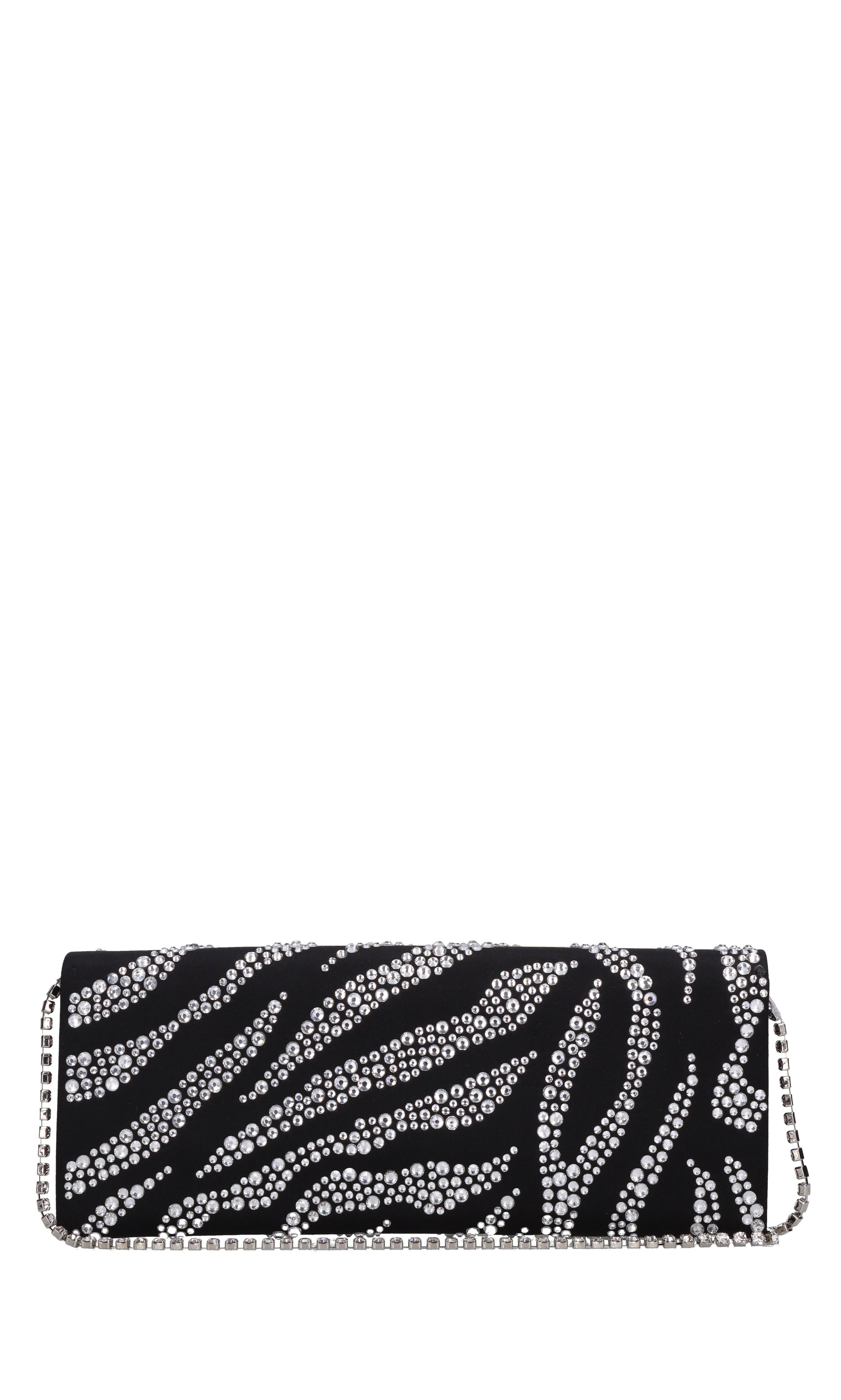 Borsa modello ENVELOPE in raso e strass 
