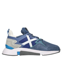 Sneakers in pelle e tessuto 