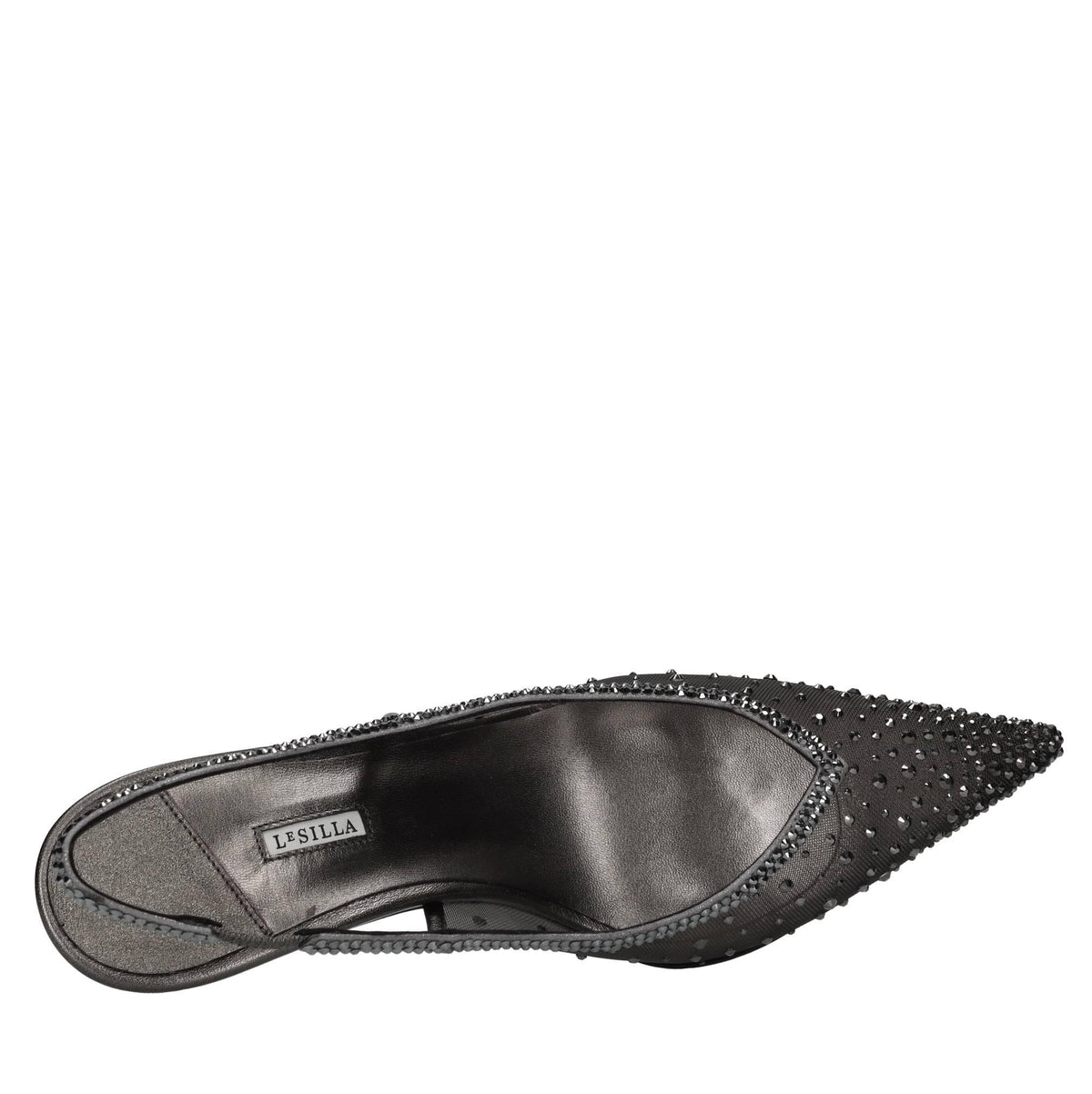 Décolleté Slingback Nicole in pelle rete e strass 