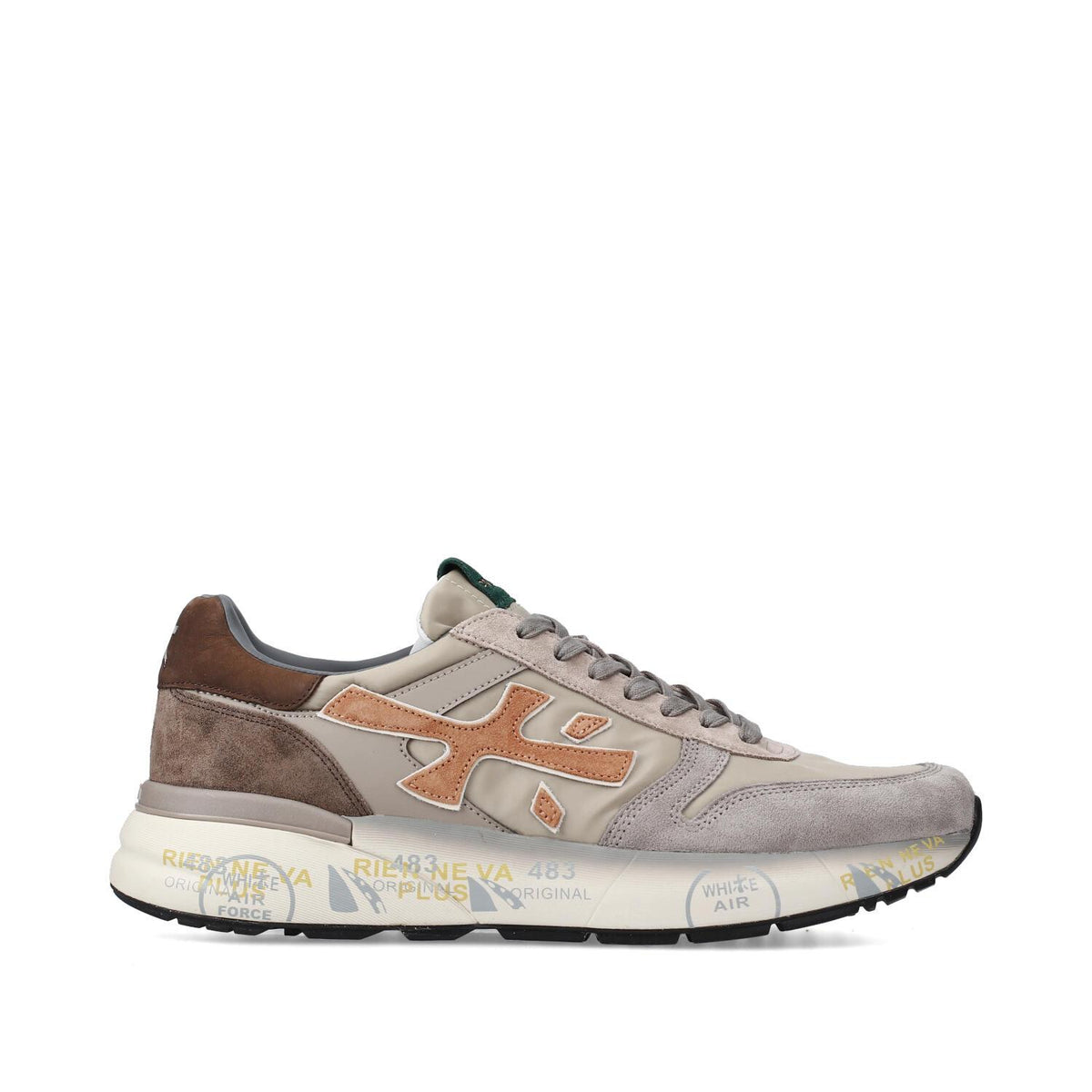 Sneakers in camoscio ecopelle e tessuto 