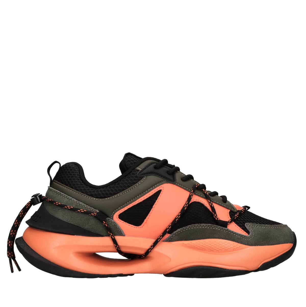 Sneakers in pelle ecopelle e tessuto 