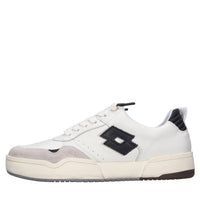 Sneakers in pelle e tessuto 