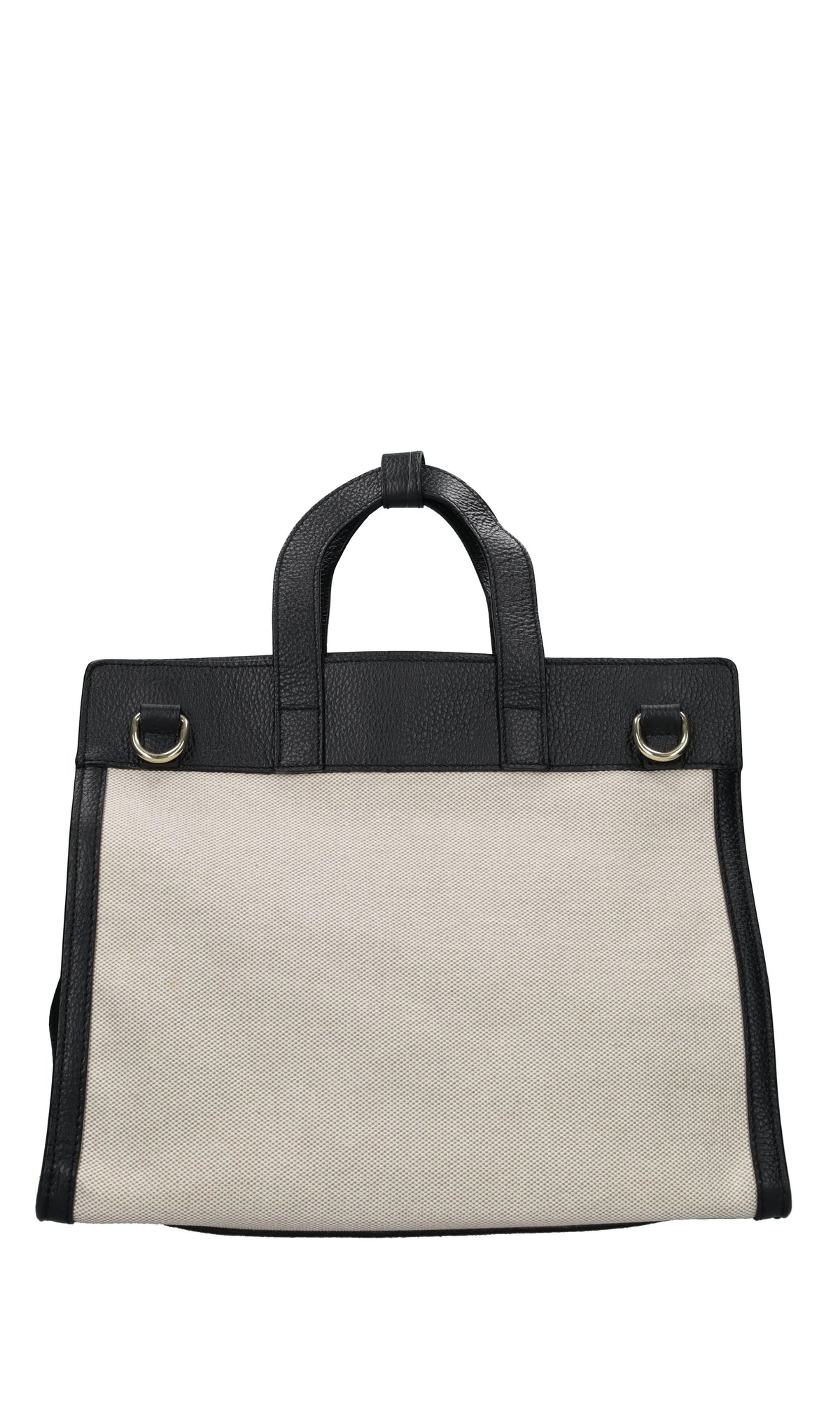 Borsa in pelle e tessuto 