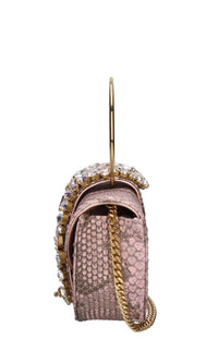 Borsa mini brigitte python in tessuto 