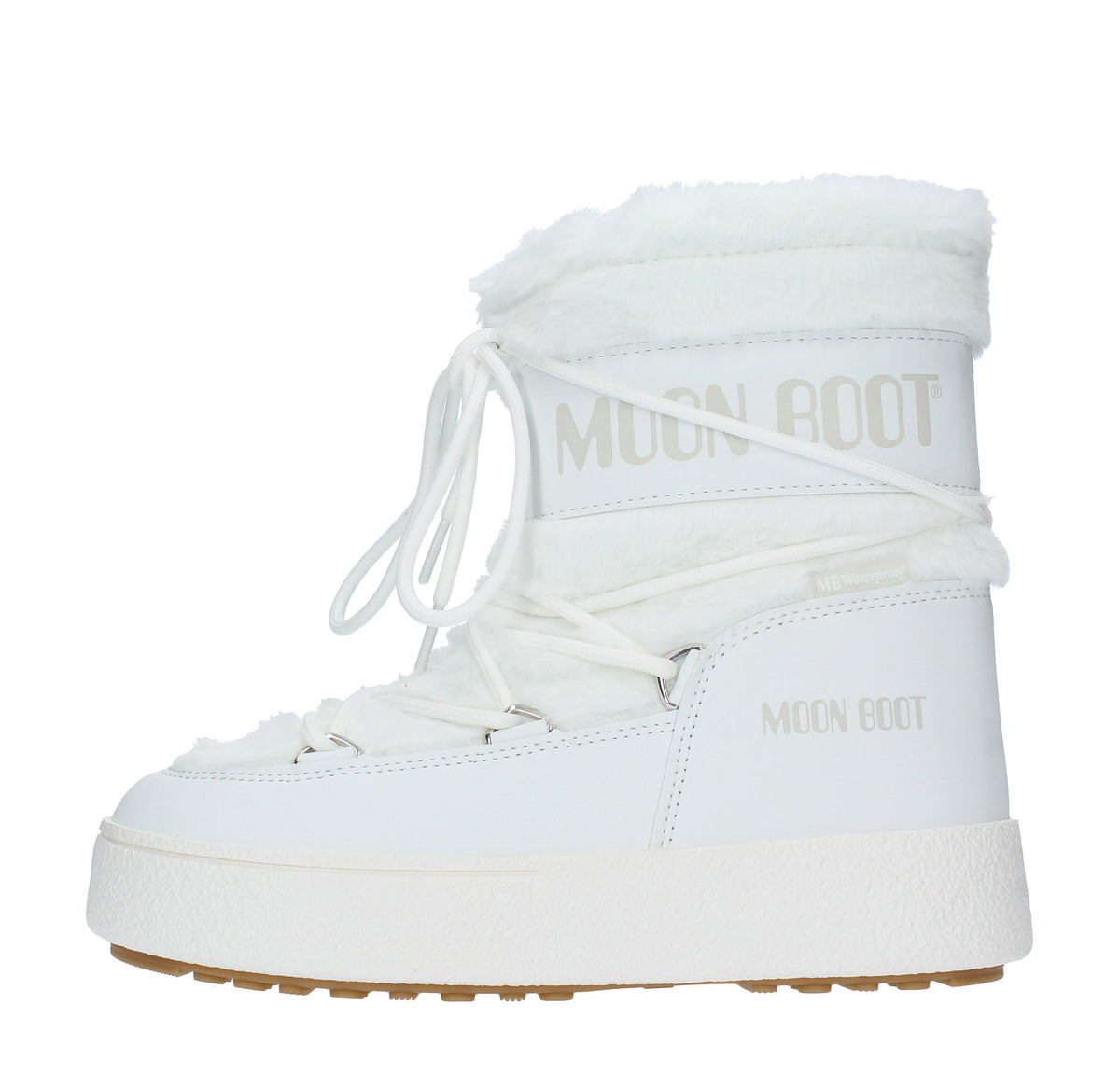 Stivaletti da neve modello LTRACK FAUX FUR MOON BOOT in ecopelliccia e nylon tecnico idrorepellente 