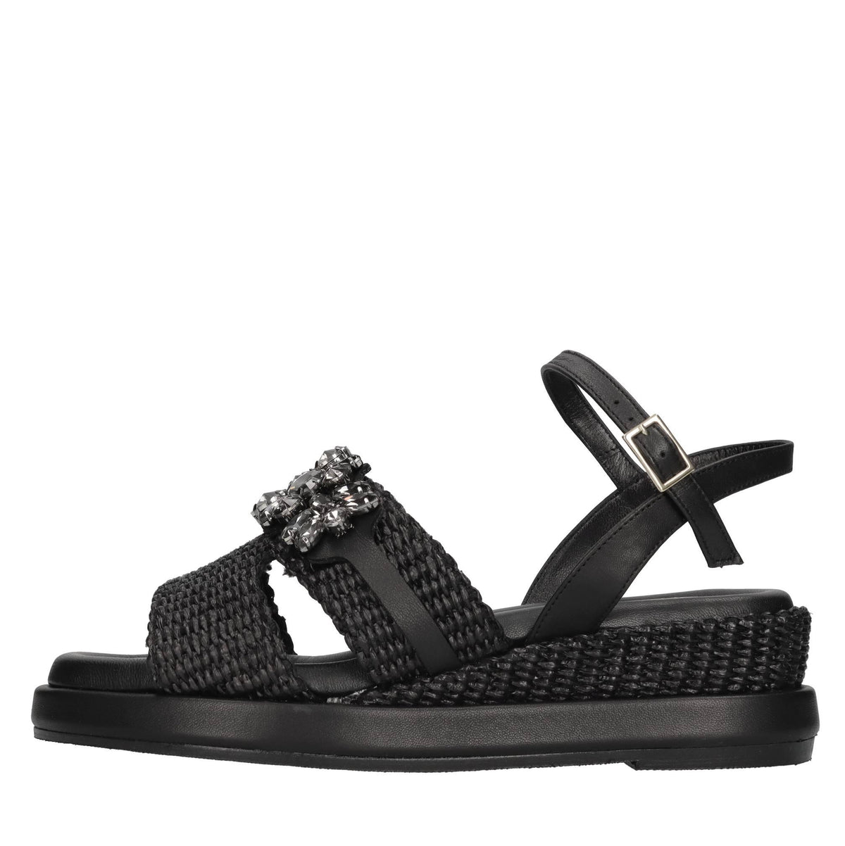 Sandali in pelle e rafia 
