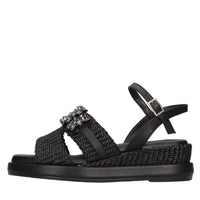 Sandali in pelle e rafia 