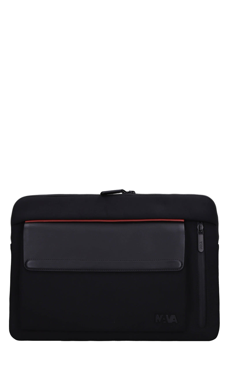 Borsa portadocumenti in tessuto con inserti in ecopelle 