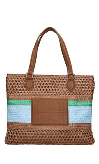 Borsa Glory in rafia ed ecopelle 