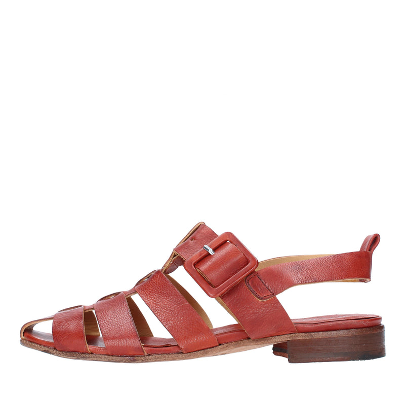 Sandali flat in pelle 