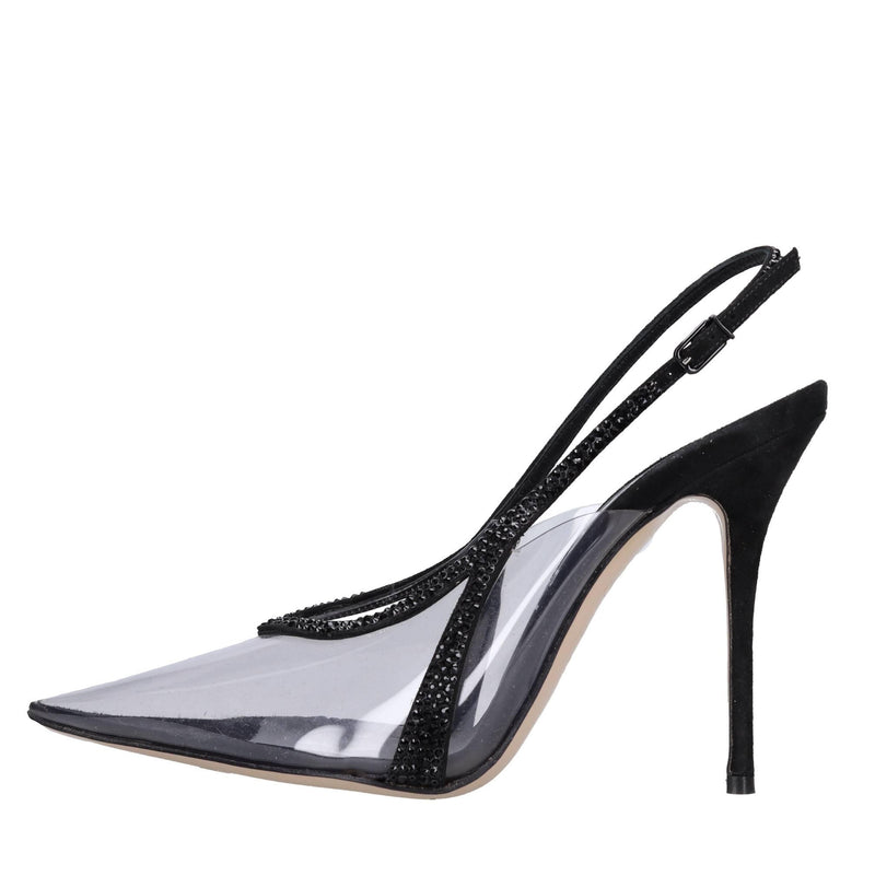 Décolleté Slingback in pelle strass e plexi 