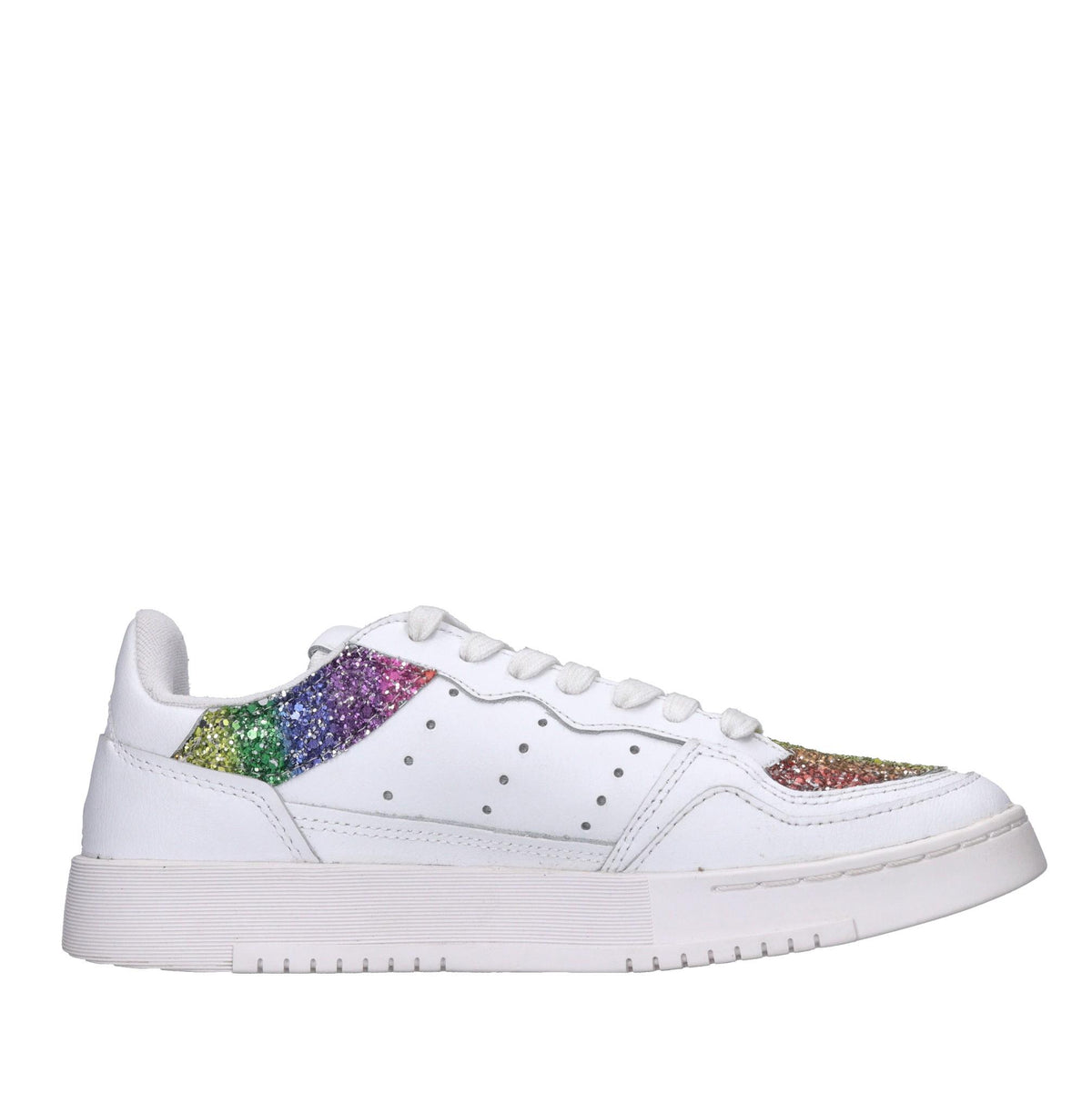Sneakers in pelle e glitter 