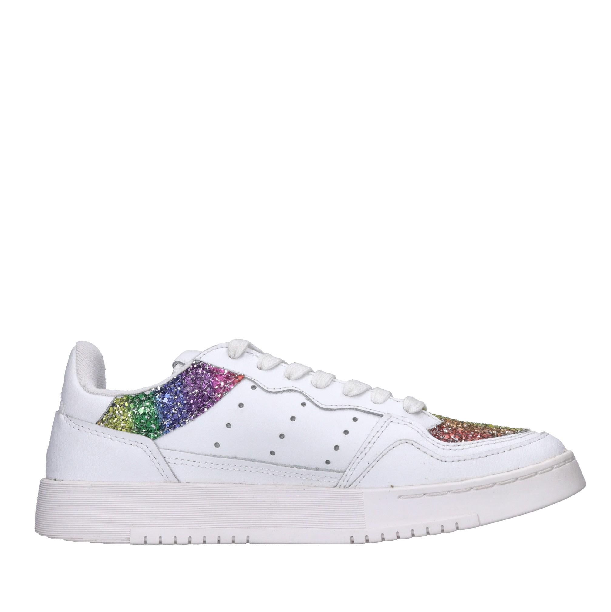 Sneakers in pelle e glitter 