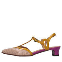 Décolleté slingback in pelle 