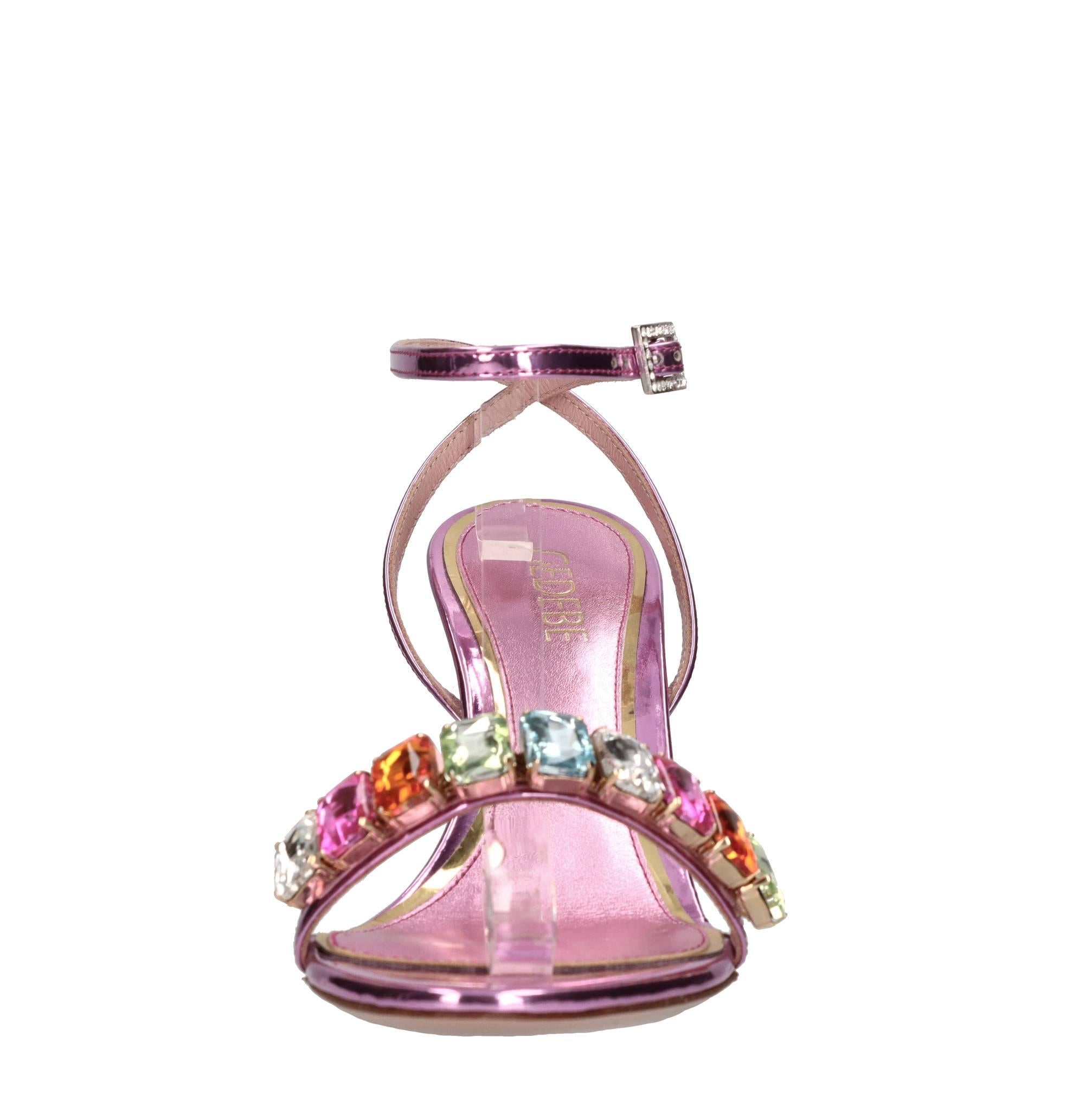 Sandali Poppy Mirror in pelle 