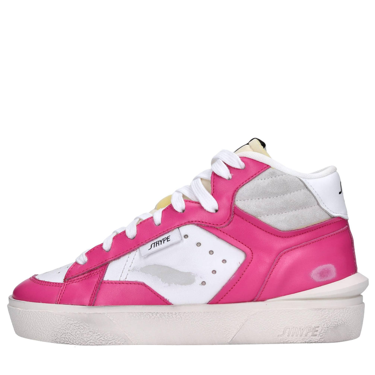 Sneakers in pelle e tessuto 