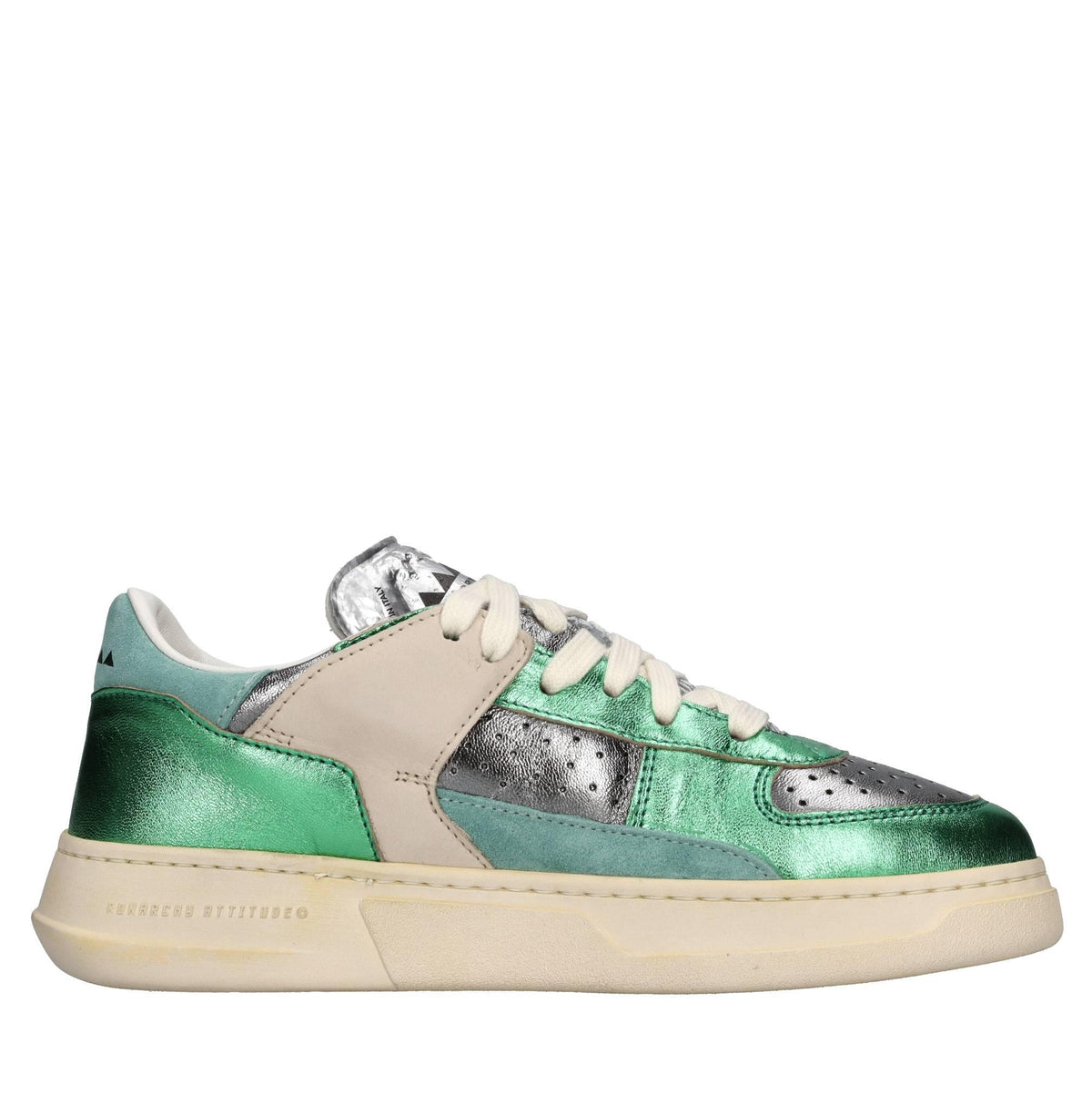 Sneakers modello LOW METAL in pelle e camoscio 