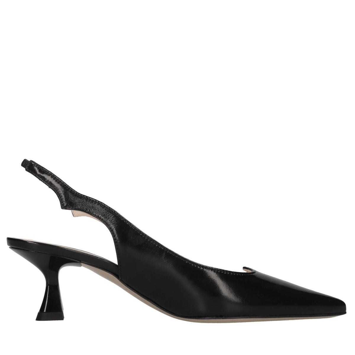 Décolleté slingback in pelle 