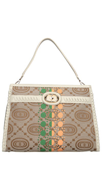Borsa Monogram in tessuto e pelle 