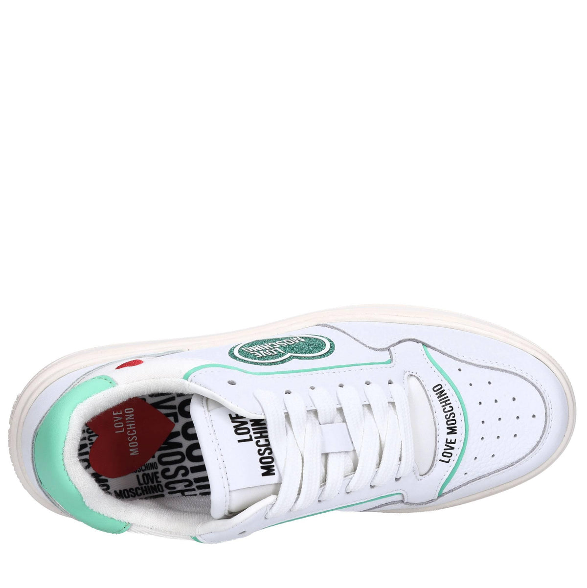 Sneakers in pelle e tessuto 