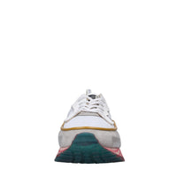Sneakers in pelle e tessuto 