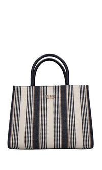 Borsa in ecopelle e tessuto 