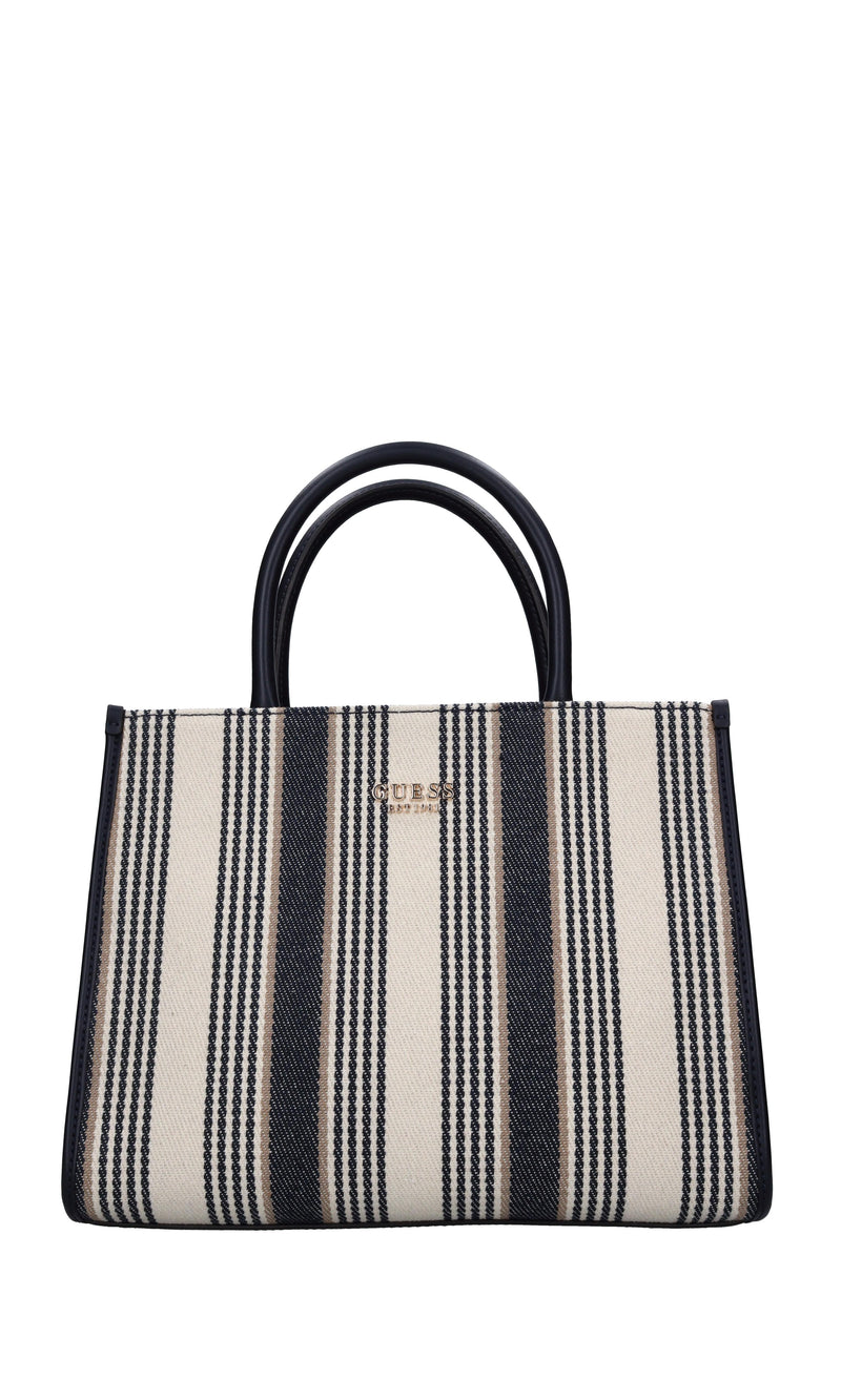 Borsa in ecopelle e tessuto 
