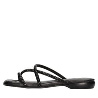 Mules in tessuto e strass 