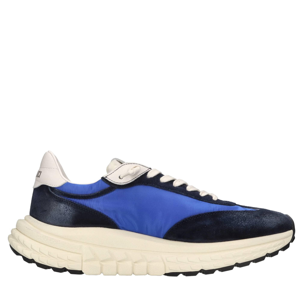 Sneakers in pelle e tessuto 