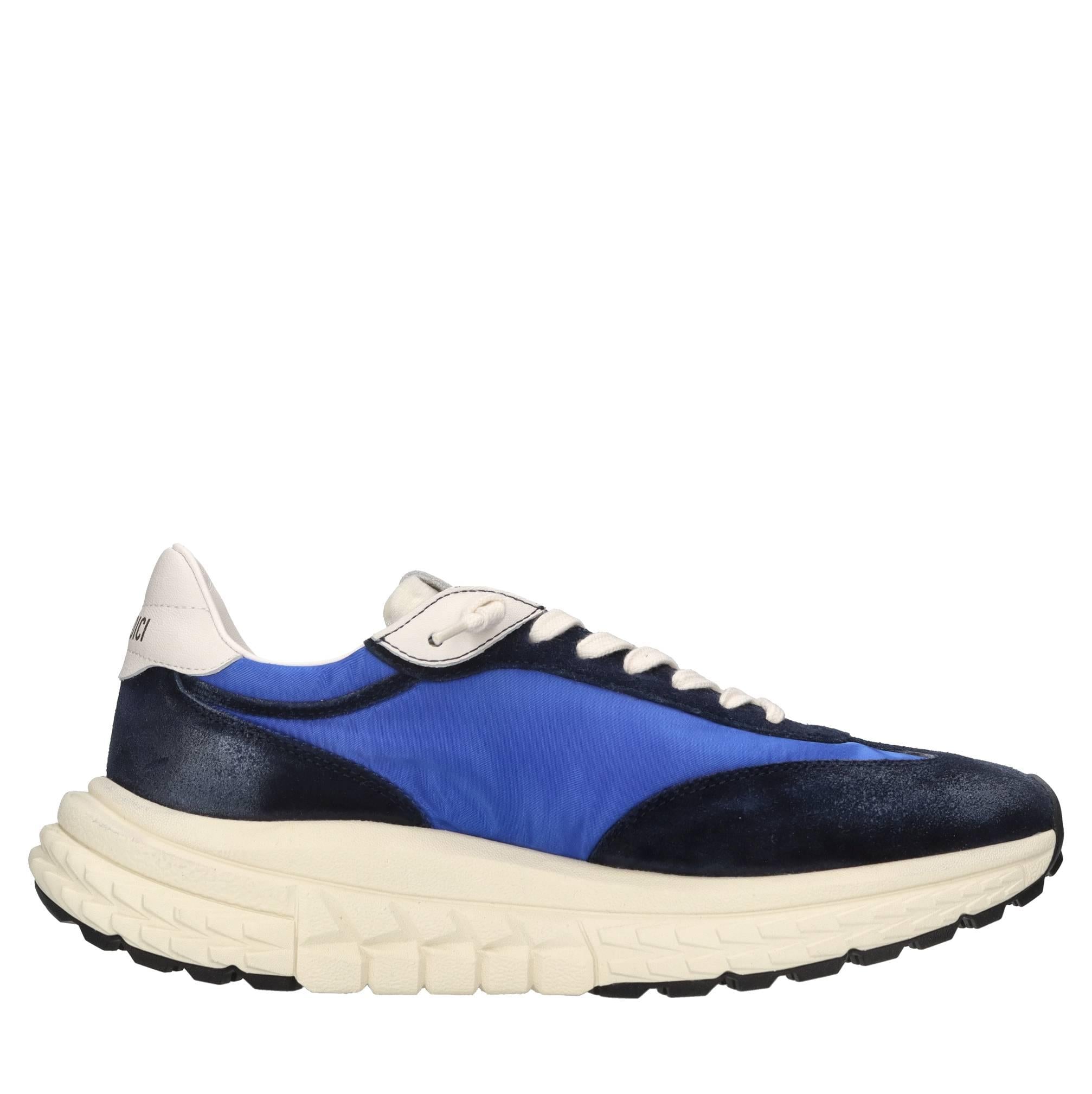 Sneakers in pelle e tessuto 