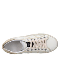 Sneakers in pelle e tessuto 