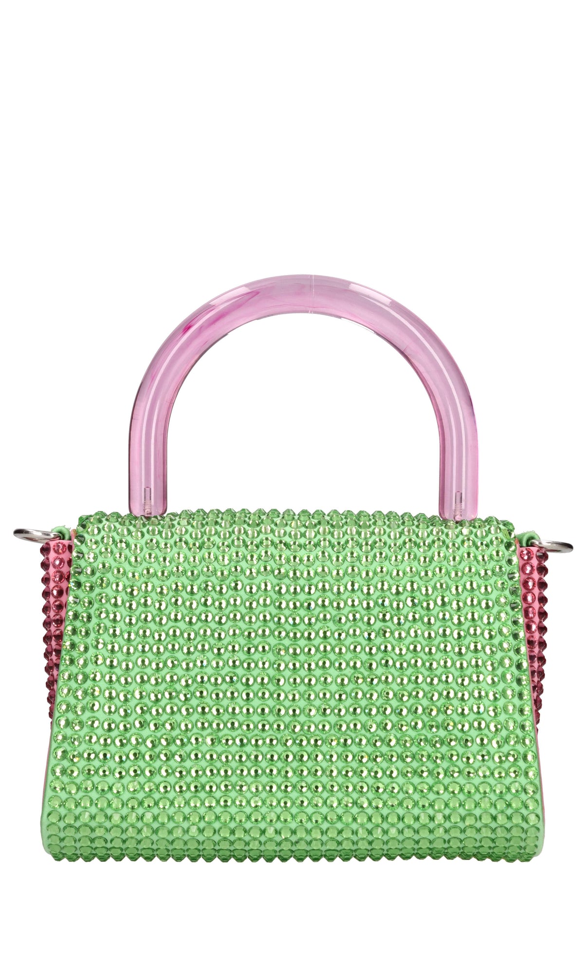Borsa mini Cookie in raso e strass 