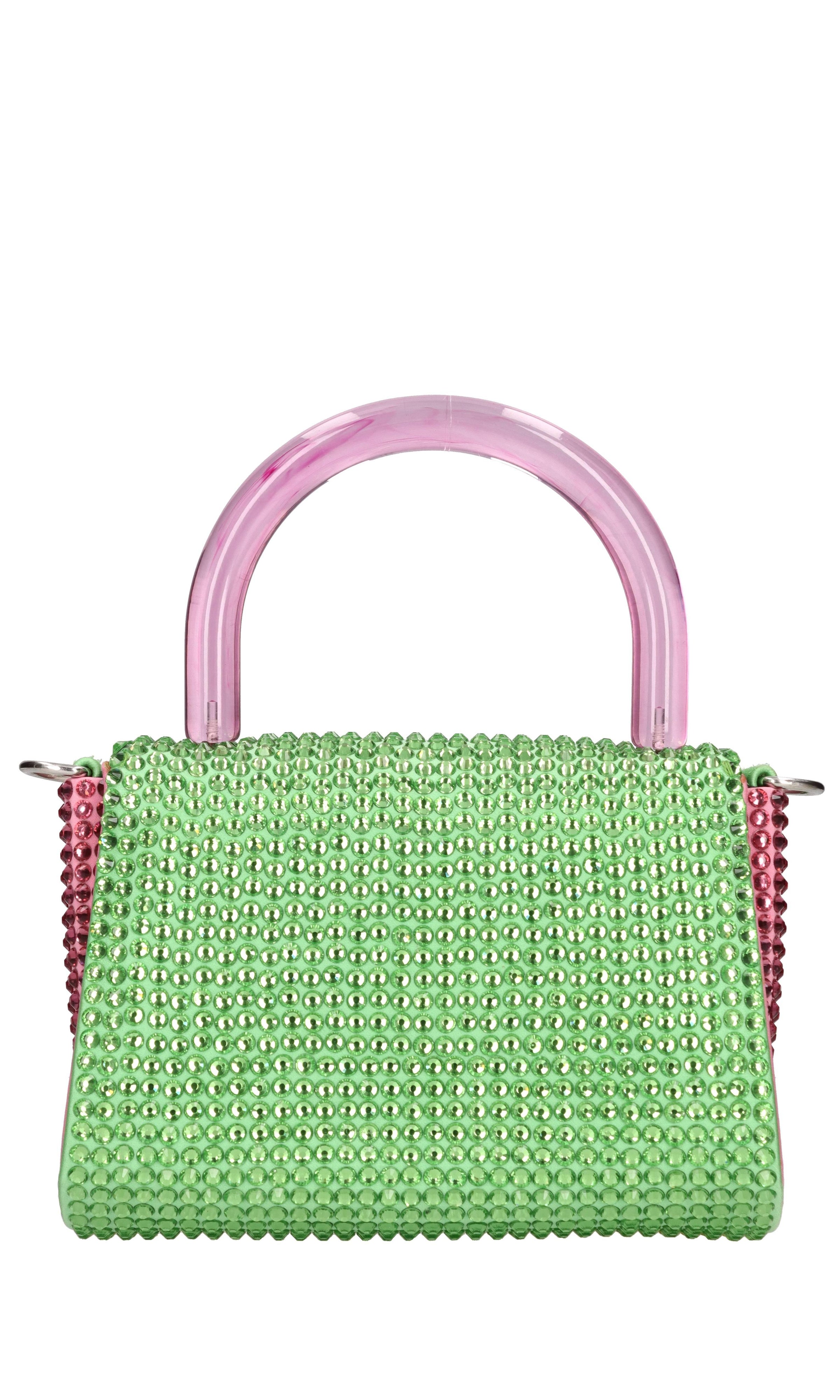Borsa mini Cookie in raso e strass 