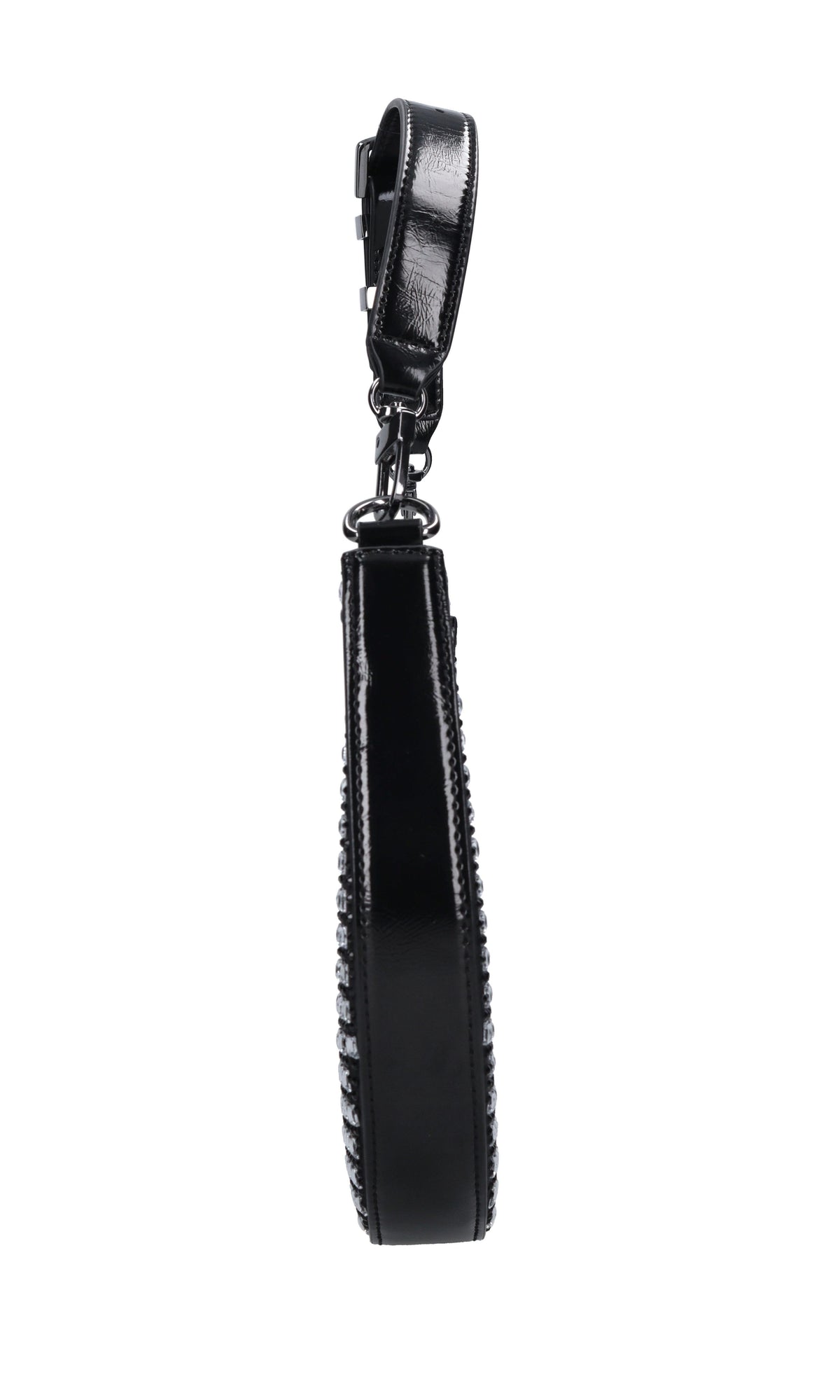 Borsa in ecopelle tessuto e strass 
