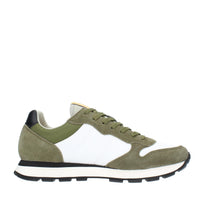 Sneakers in camoscio e tessuto 