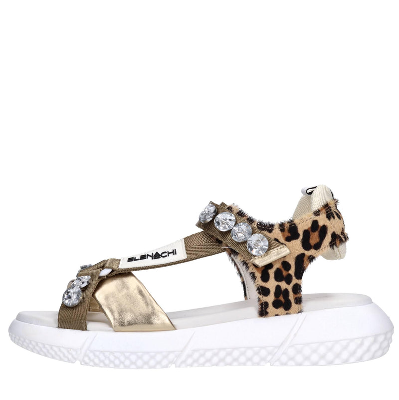Sandali Suede in pelle, ecopelle e tessuto 