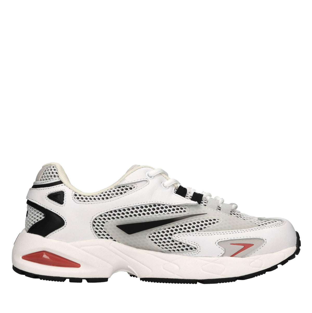 Sneakers in pelle e tessuto 