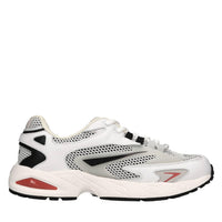 Sneakers in pelle e tessuto 