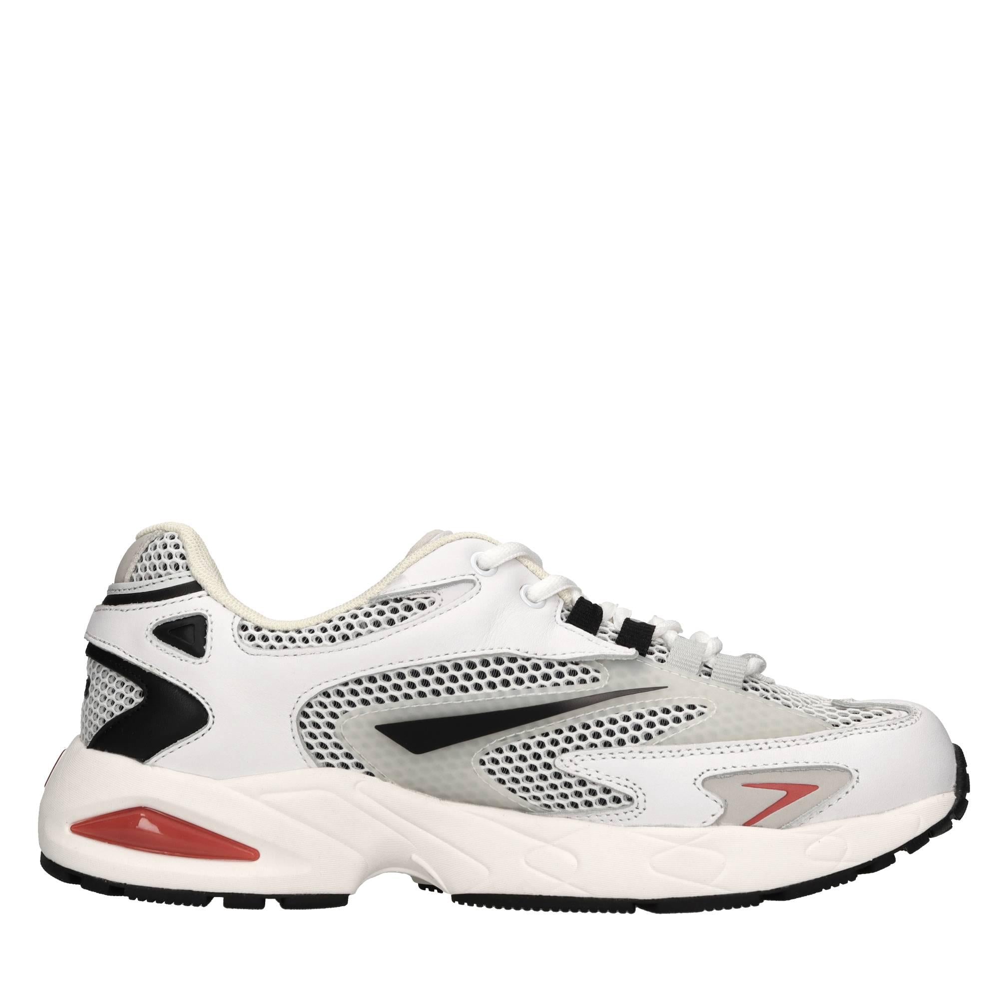 Sneakers in pelle e tessuto 