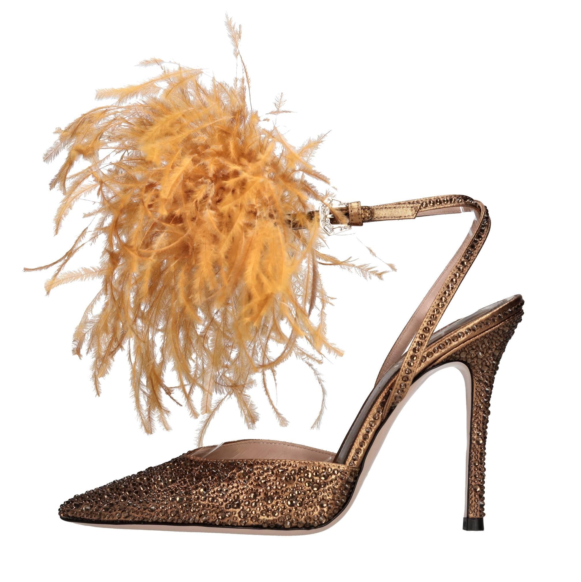 Décolleté slingback modello Deva in raso e strass 