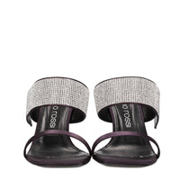 Mules in raso e strass 