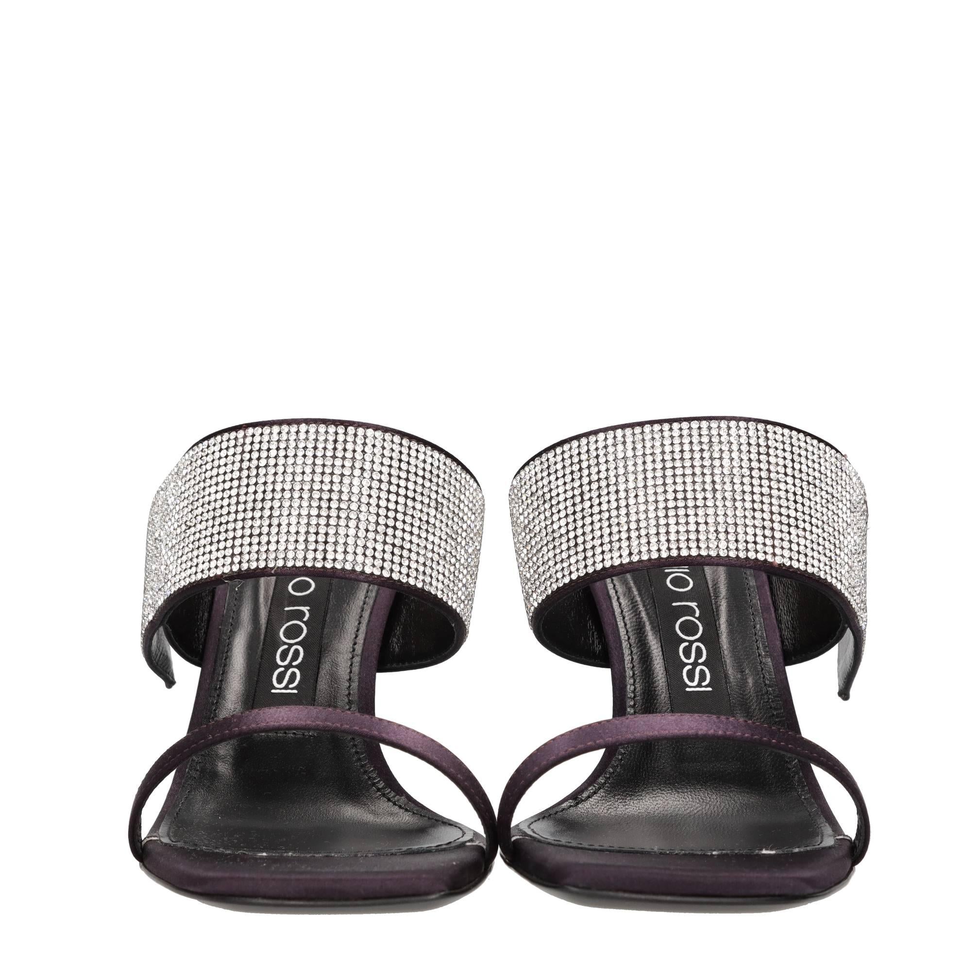 Mules in raso e strass 