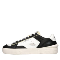Sneakers in pelle e tessuto 
