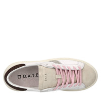 Sneakers in pelle,camoscio e glitter 