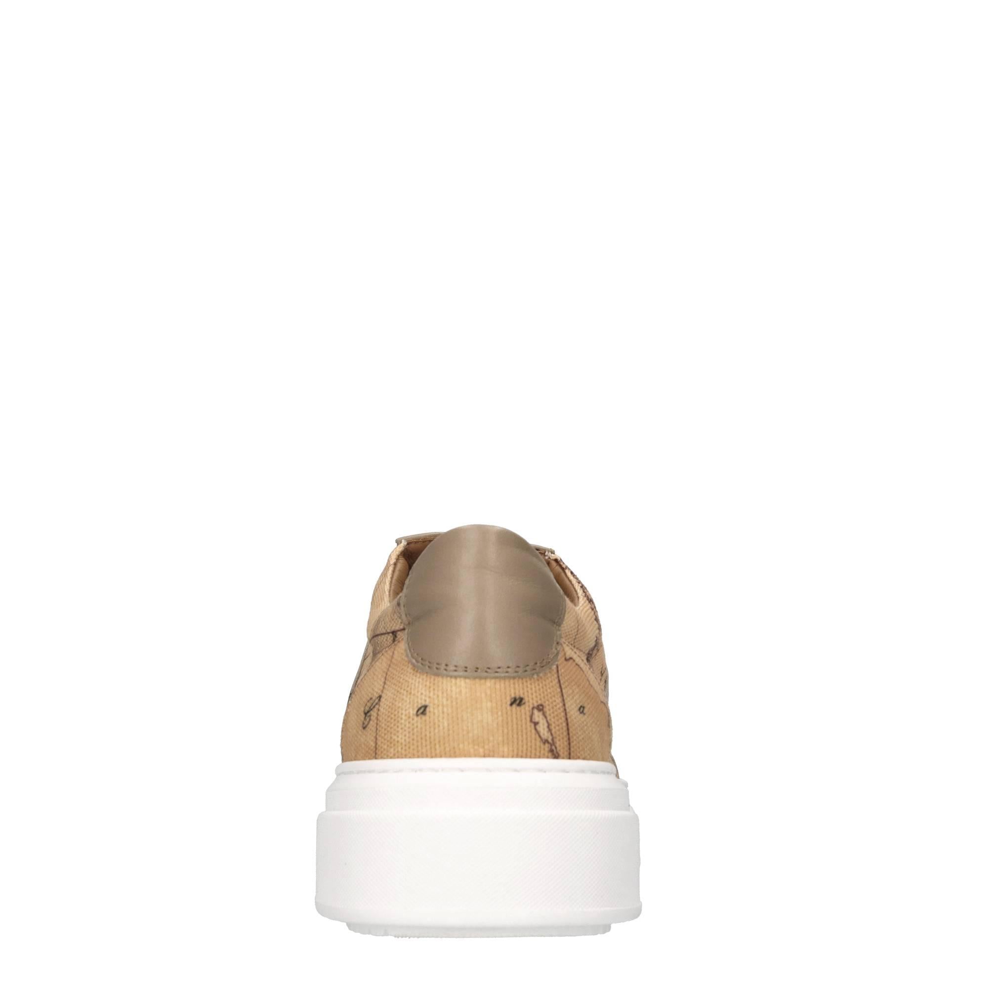 Sneakers in pelle e tessuto 